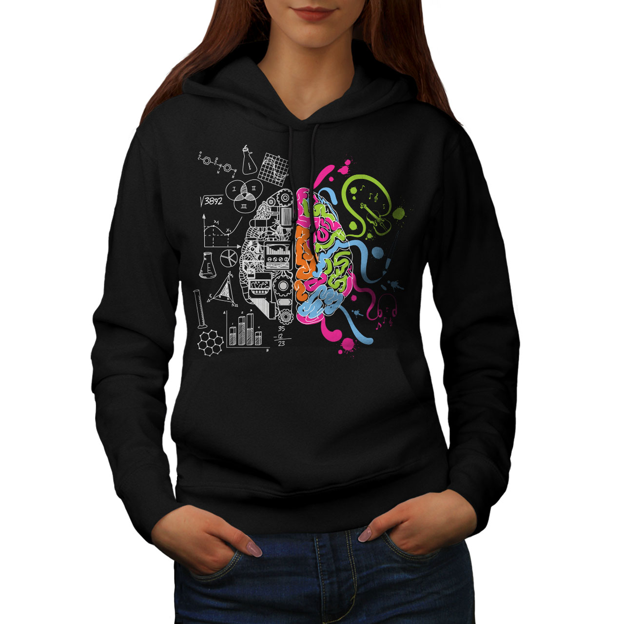 Wellcoda Imagination  Tech Womens Hoodie  Mind Casual 