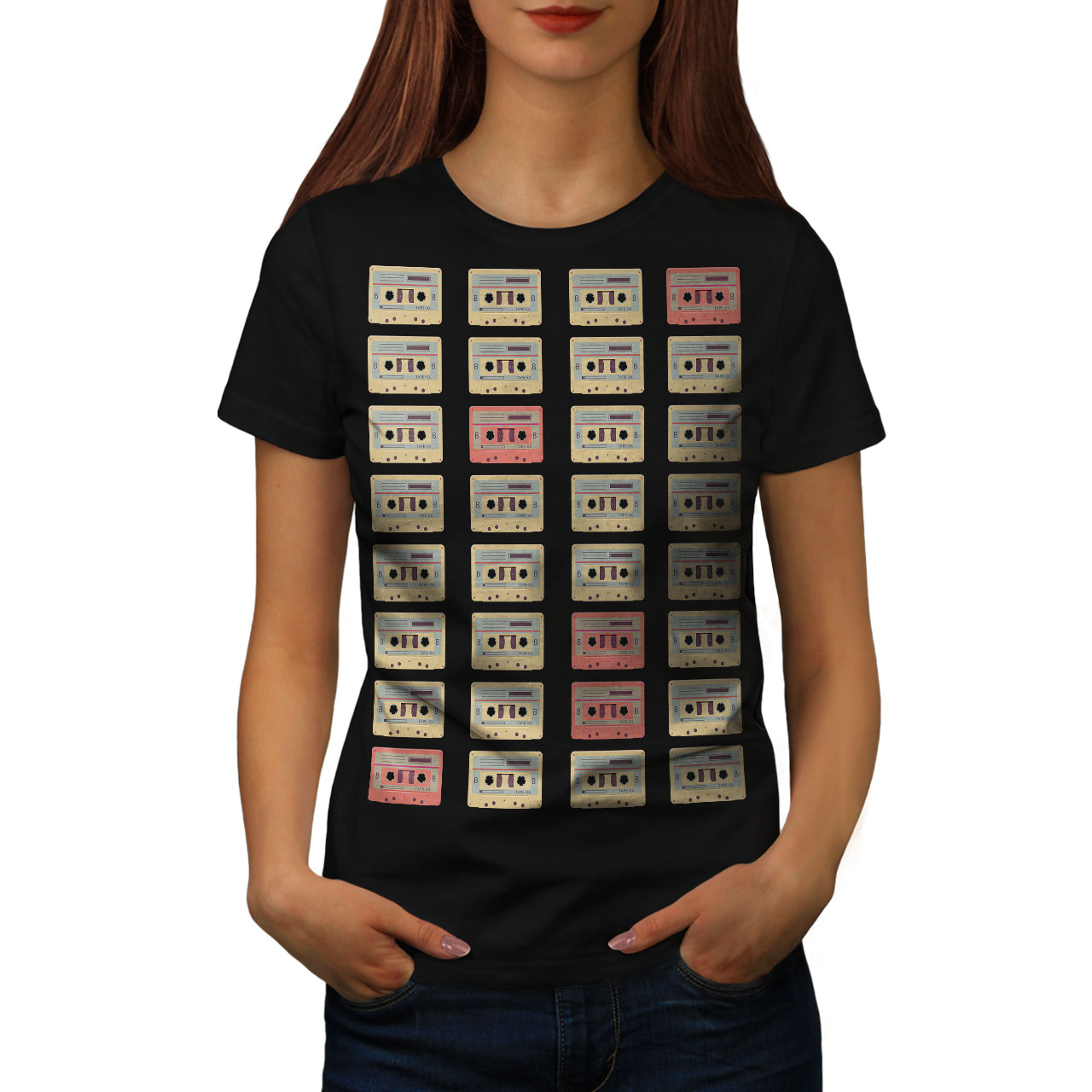 Wellcoda Tape Cassette Retro Womens T Shirt Vintage Casual Design Printed Tee Ebay 