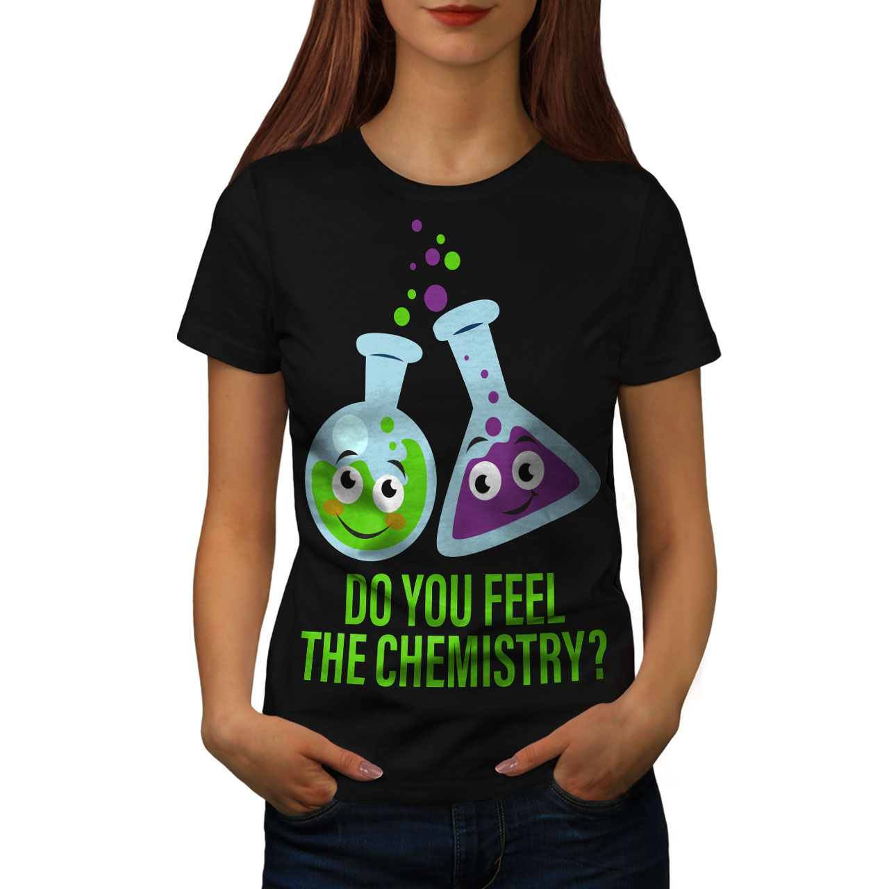 Wellcoda Feel The Chemistry Womens T-shirt, Science Casual Design ...